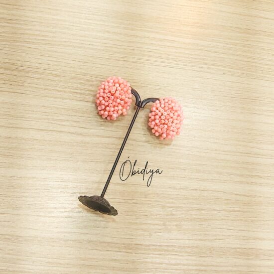 Clustered pink.coral srud earrings